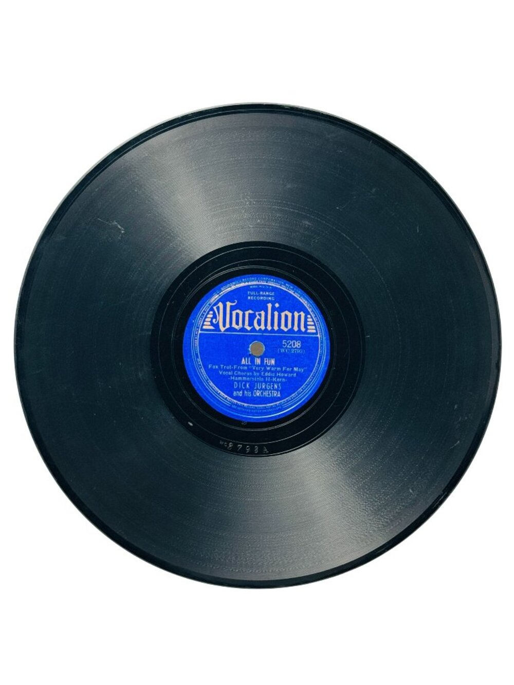 Dick Jurgens All In Fun 10 Inch Shellac Record 78 RPM Vocalion 5208 VG